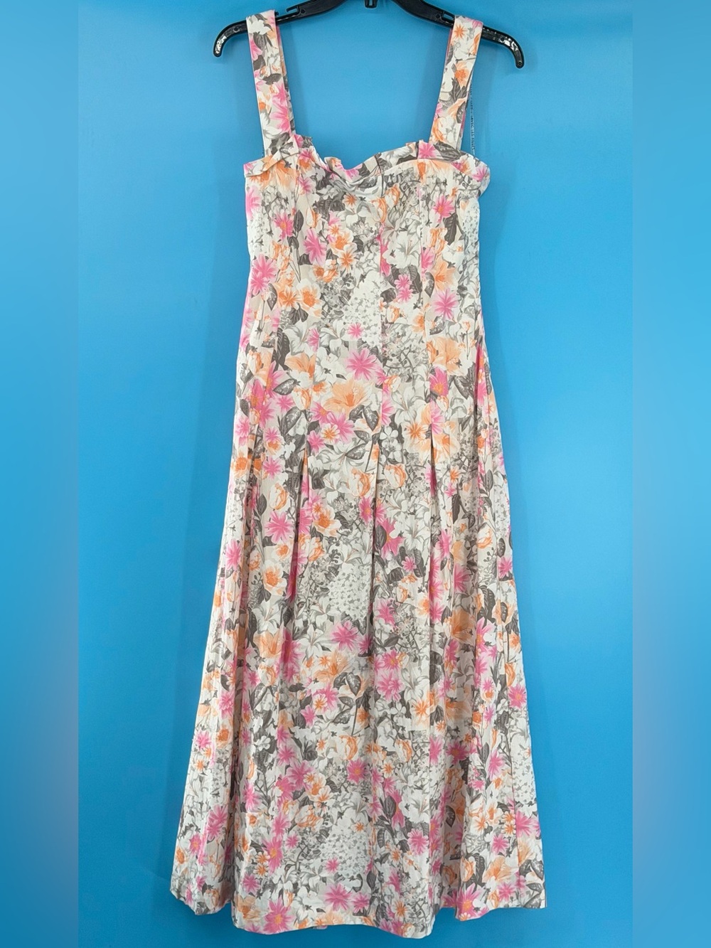 Avec Les Filles Floral Maxi Dress in Pink, Orange & Cream